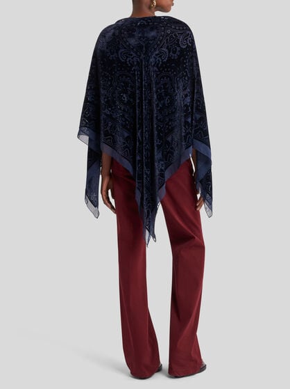 BURNOUT VELVET PONCHO