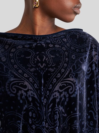BURNOUT VELVET PONCHO