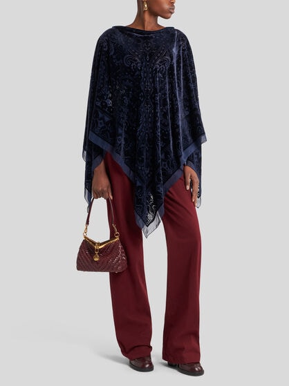 BURNOUT VELVET PONCHO