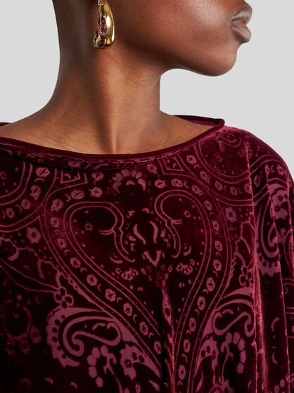 BURNOUT VELVET PONCHO