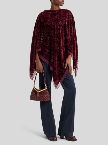 BURNOUT VELVET PONCHO