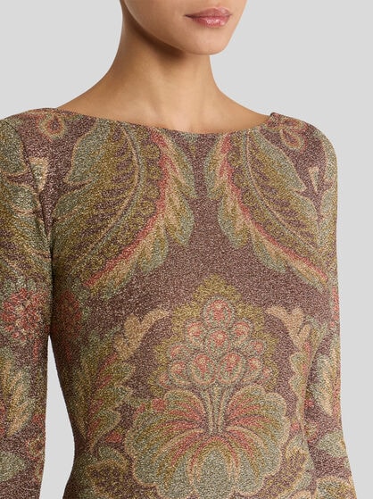 JERSEY SWEATER WITH FLORAL MOTIF