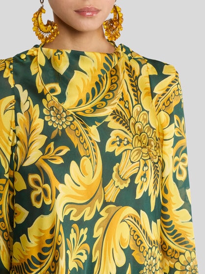 PEAU D'ANGE SILK BLOUSE WITH FLOWER AND BEE MOTIF
