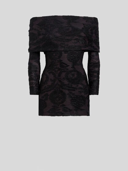 SWEATER IN CHENILLE JACQUARD WITH PAISLEY FOLIAGE MOTIF