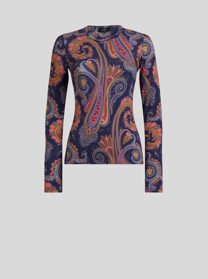 JERSEY SWEATER WITH PAISLEY MOTIF