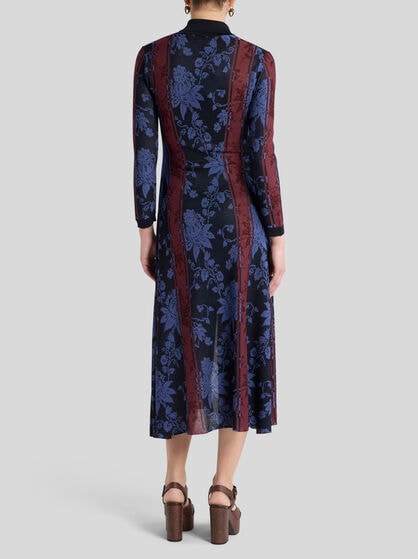 MAXI CARDIGAN WITH FLORAL JACQUARD MOTIF