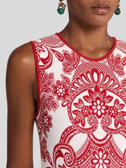 SLEEVELESS DRESS WITH LACE MOTIF