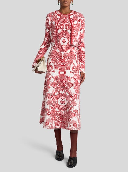 SLEEVELESS DRESS WITH LACE MOTIF