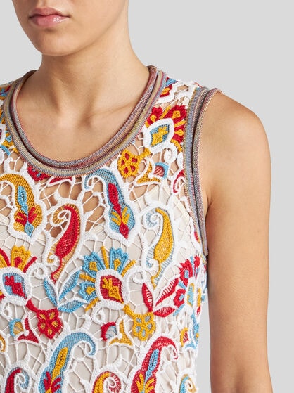 PAISLEY MACRAMÉ LONG DRESS