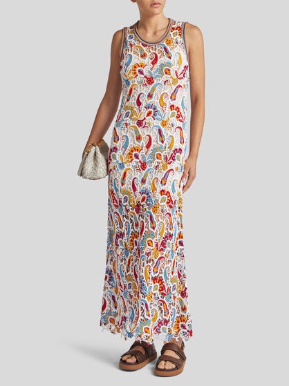 PAISLEY MACRAMÉ LONG DRESS