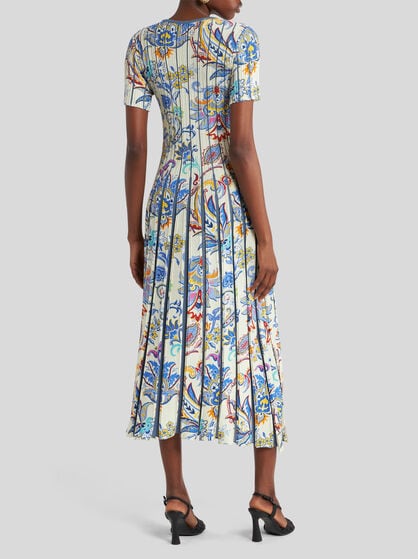 RIBBED DRESS WITH PRINT
