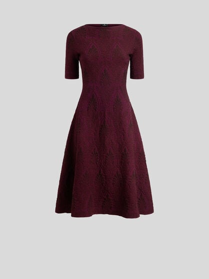 JACQUARD MIDI DRESS WITH MEDALLION MOTIF