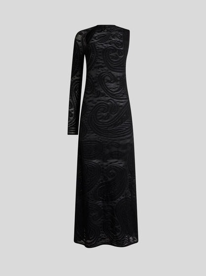 JACQUARD LONG DRESS WITH PAISLEY MOTIF
