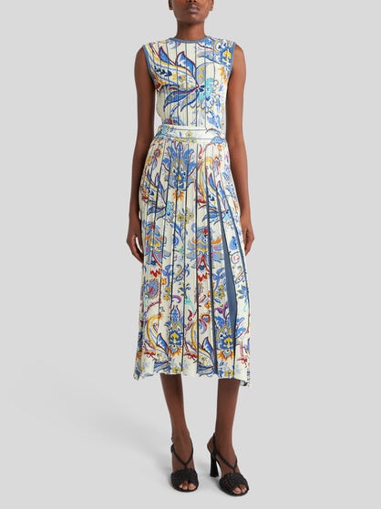 PRINTED KNIT MIDI SKIRT