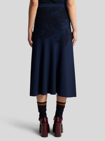 COTTON JACQUARD MIDI SKIRT