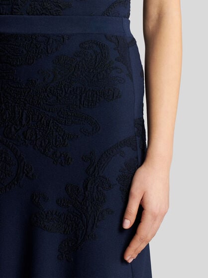 COTTON JACQUARD MIDI SKIRT