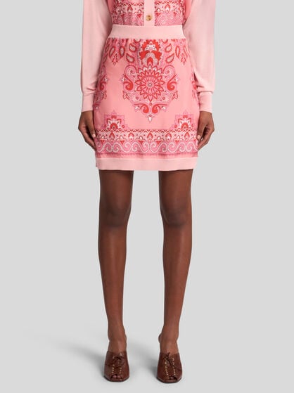 KNIT MINI SKIRT WITH PRINT