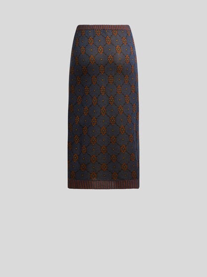 KNIT SKIRT WITH TIE-INSPIRED MOTIF