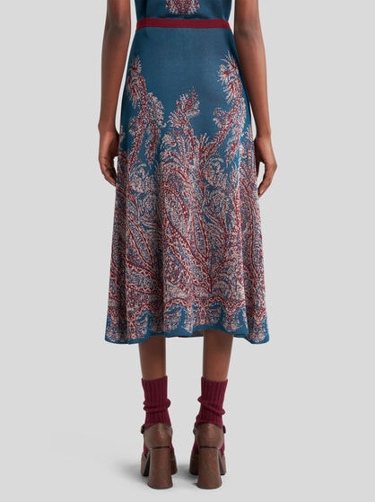 FLORAL PAISLEY JACQUARD SKIRT