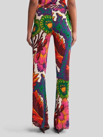 TROUSERS WITH MULTICOLOURED FLORAL PRINT