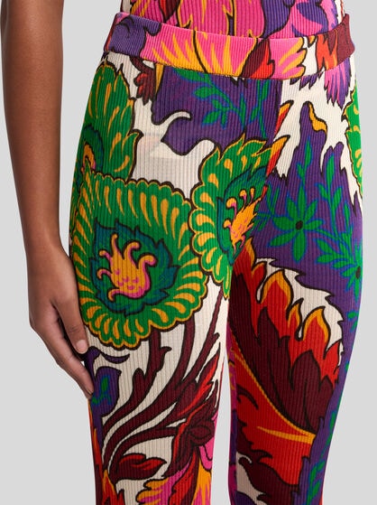 TROUSERS WITH MULTICOLOURED FLORAL PRINT