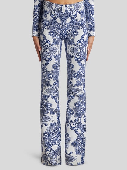 KNIT TROUSERS WITH LACE MOTIF