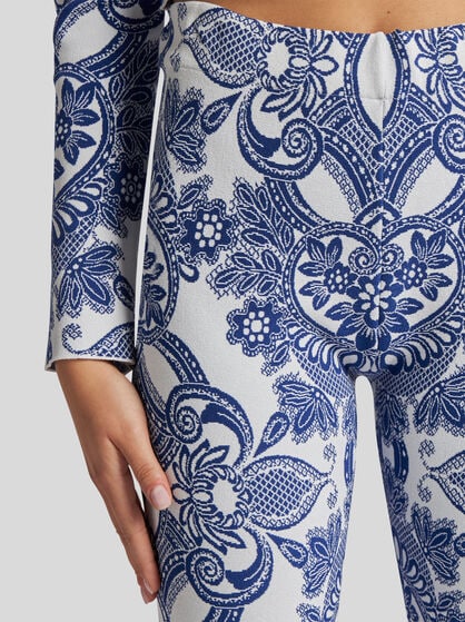 KNIT TROUSERS WITH LACE MOTIF