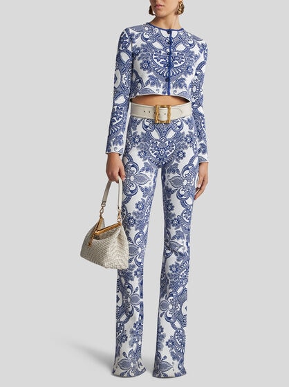 KNIT TROUSERS WITH LACE MOTIF