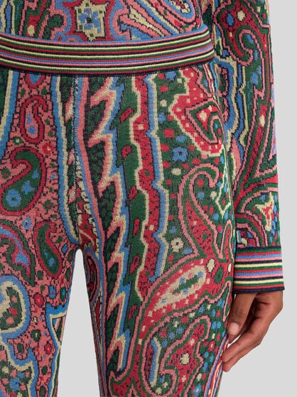 FLARED PAISLEY JACQUARD TROUSERS
