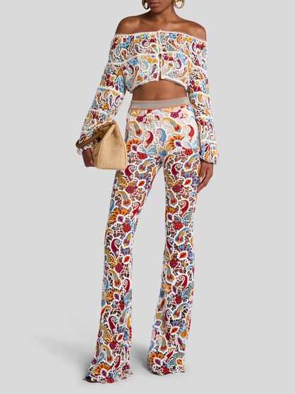 PAISLEY MACRAMÉ TROUSERS