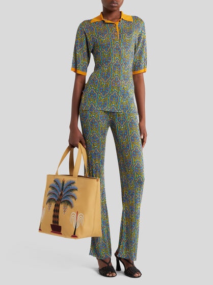 PRINTED KNIT TROUSERS