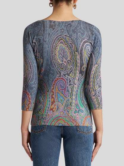 PAISLEY SILK AND CASHMERE SWEATER
