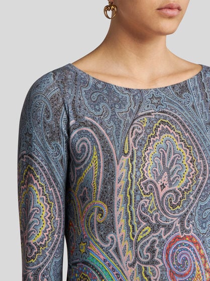 PAISLEY SILK AND CASHMERE SWEATER