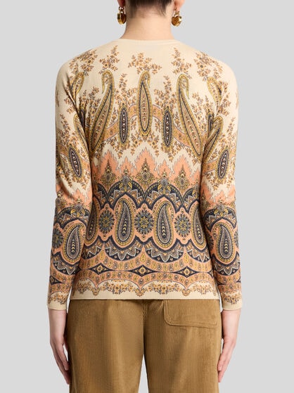 PRINTED SILK AND CASHMERE CARDIGAN