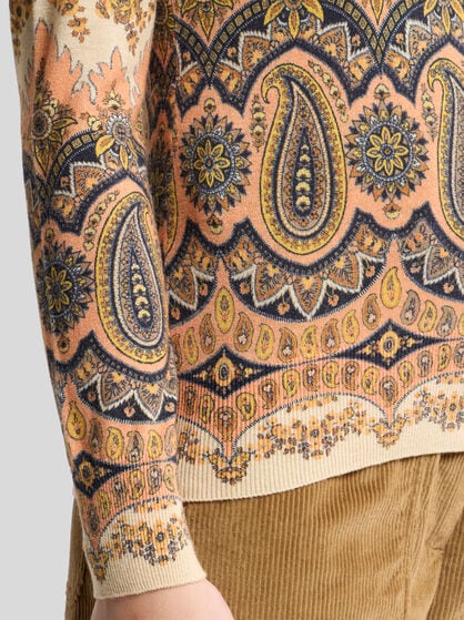 PRINTED SILK AND CASHMERE CARDIGAN