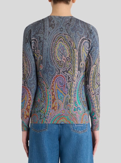 KNIT PAISLEY CARDIGAN