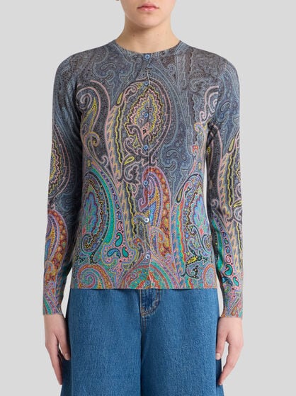 KNIT PAISLEY CARDIGAN