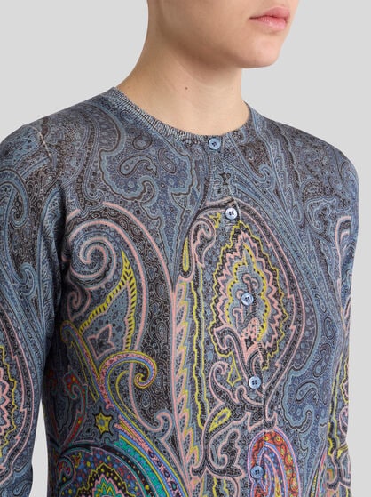 KNIT PAISLEY CARDIGAN