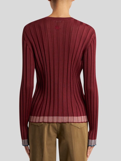 RIBBED CARDIGAN WITH PEGASO BUTTONS