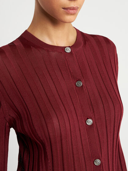 RIBBED CARDIGAN WITH PEGASO BUTTONS