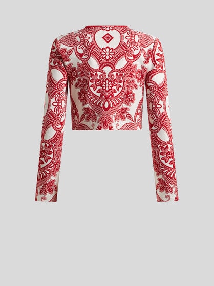 TWO-TONE CROPPED CARDIGAN