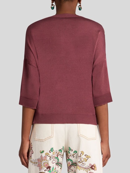 KNIT T-SHIRT WITH FLORAL MOTIF
