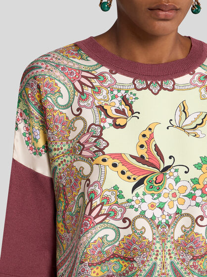 KNIT T-SHIRT WITH FLORAL MOTIF