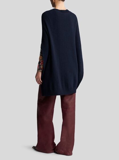 WOOL AND CASHMERE CAPE TOP