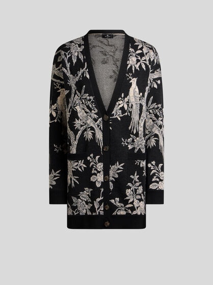 C&Aacute;RDIGAN JACQUARD DE MEZCLA DE LANA CON MOTIVO NATURALEZA