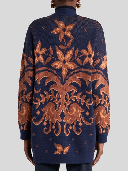 WOOL JACQUARD CARDIGAN