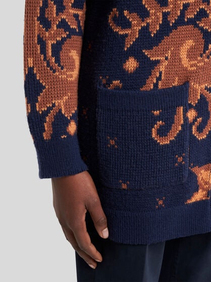 WOOL JACQUARD CARDIGAN