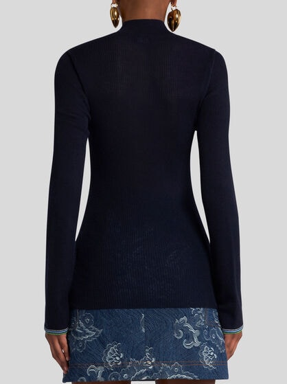 WOOL JACQUARD TURTLENECK SWEATER