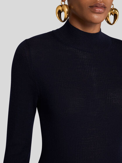 WOOL JACQUARD TURTLENECK SWEATER