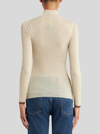 WOOL JACQUARD TURTLENECK SWEATER